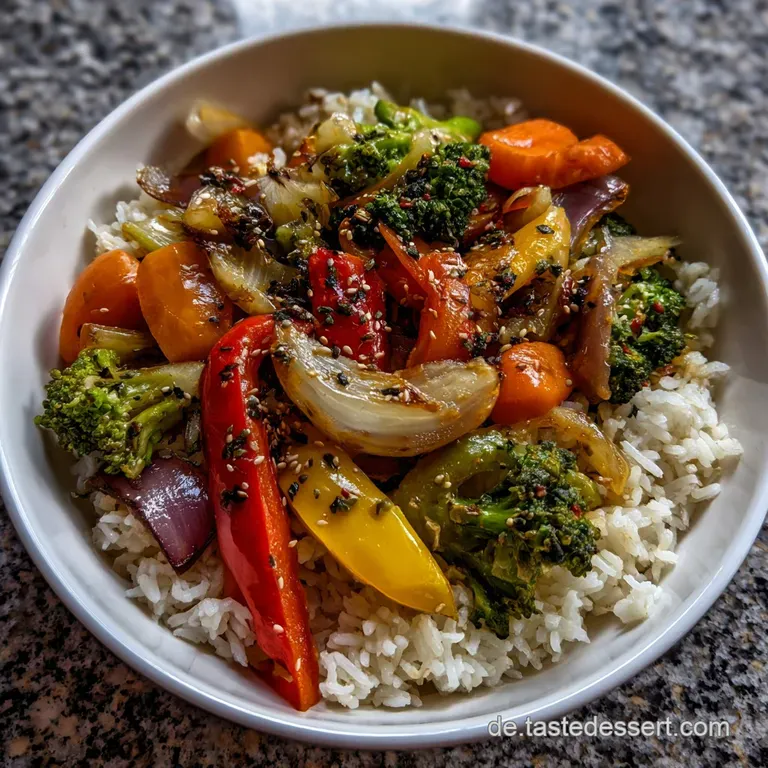 Vegane Gemsepfanne Mit Reis Und Umami Sauce