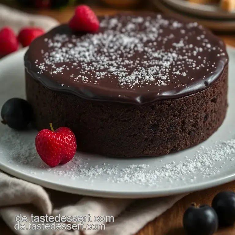 Vegane Himbeer-Schokoladen-Torte presentation