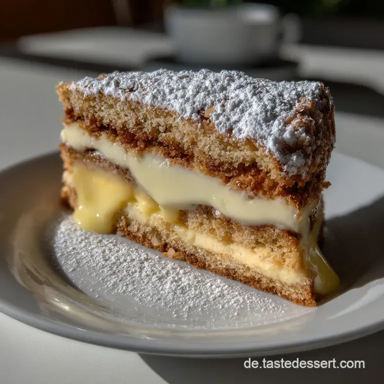 Vegan Bienenstich Cake: Klassiker Mit Nusskruste presentation