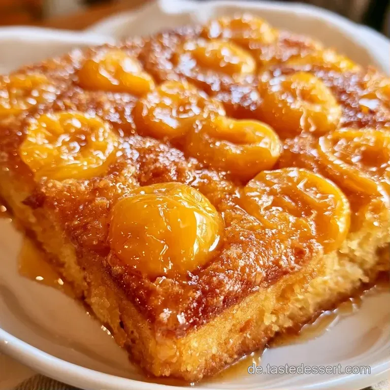 Ein St&uuml;ck goldbrauner Kuchen auf wei&szlig;em Porzellan, begleitet von einem glatten, wei&szlig;en Klecks cremiger Joghurtmasse.