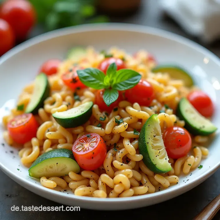 Griechische Sommerlaune Leichter Veganer OrzoSalat mit FetaAlternative