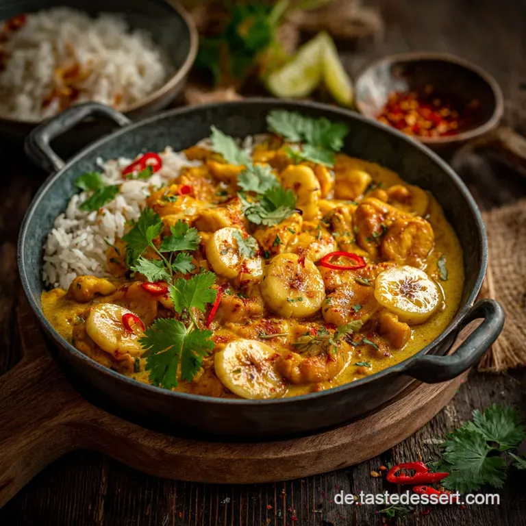 Veganes Kichererbsen Curry Mit Banane Und Gem&uuml;se Blitz-Rezept presentation