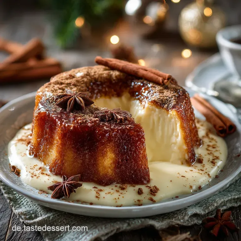 Weihnachtskuchen mit Pudding: Der Gew&uuml;rzkuchen mit Seidiger F&uuml;llung
