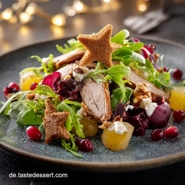 Weihnachtssalat: Festlicher Feldsalat Mit Krosser Entenbrust presentation