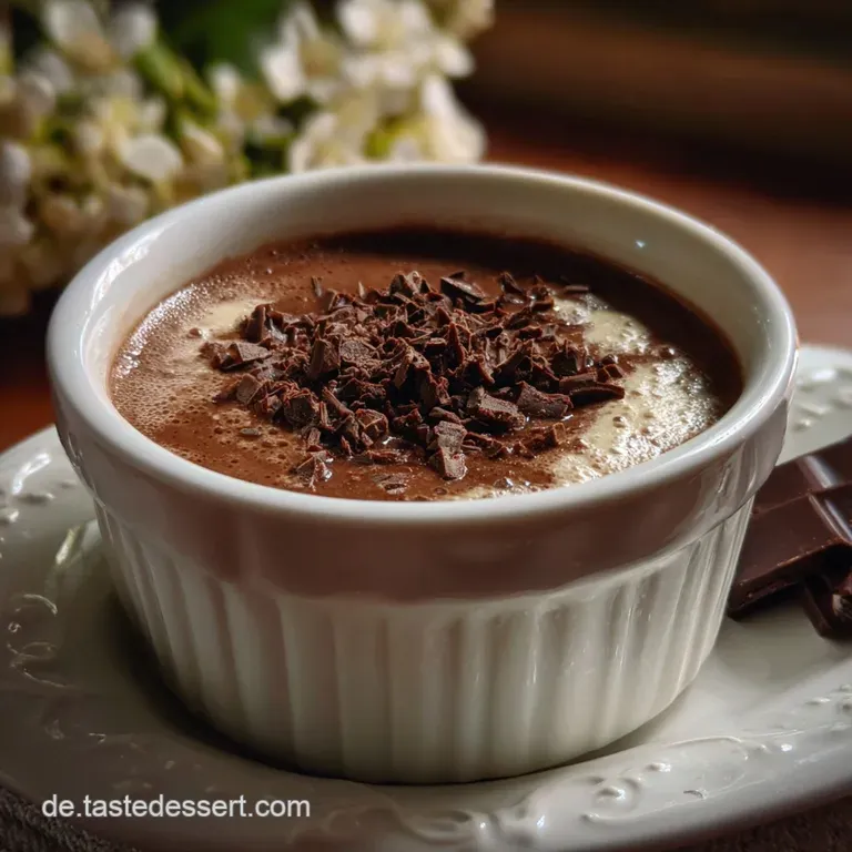 Elegant white mug filled with rich, dark hot chocolate, garnished with a swirl of whipped cream and a chocolate stick.