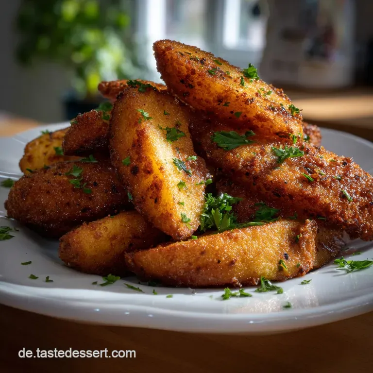 Wrzige Panierte Kartoffelspalten Selber Machen Einfaches presentation