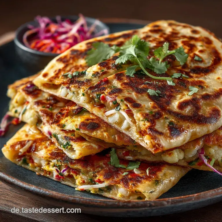 Der goldene BlumenkohlHauch Authentische Gobi Parathas