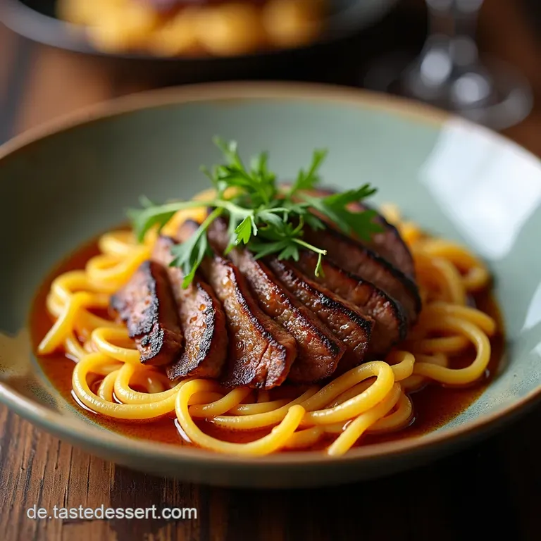 Zartes Rindfleisch &agrave; la Nonna Schmorgericht mit BalsamicoZwiebelReduktion