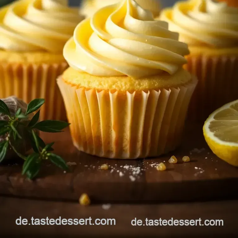Zitronen-Cupcakes mit Mascarpone-Häubchen presentation